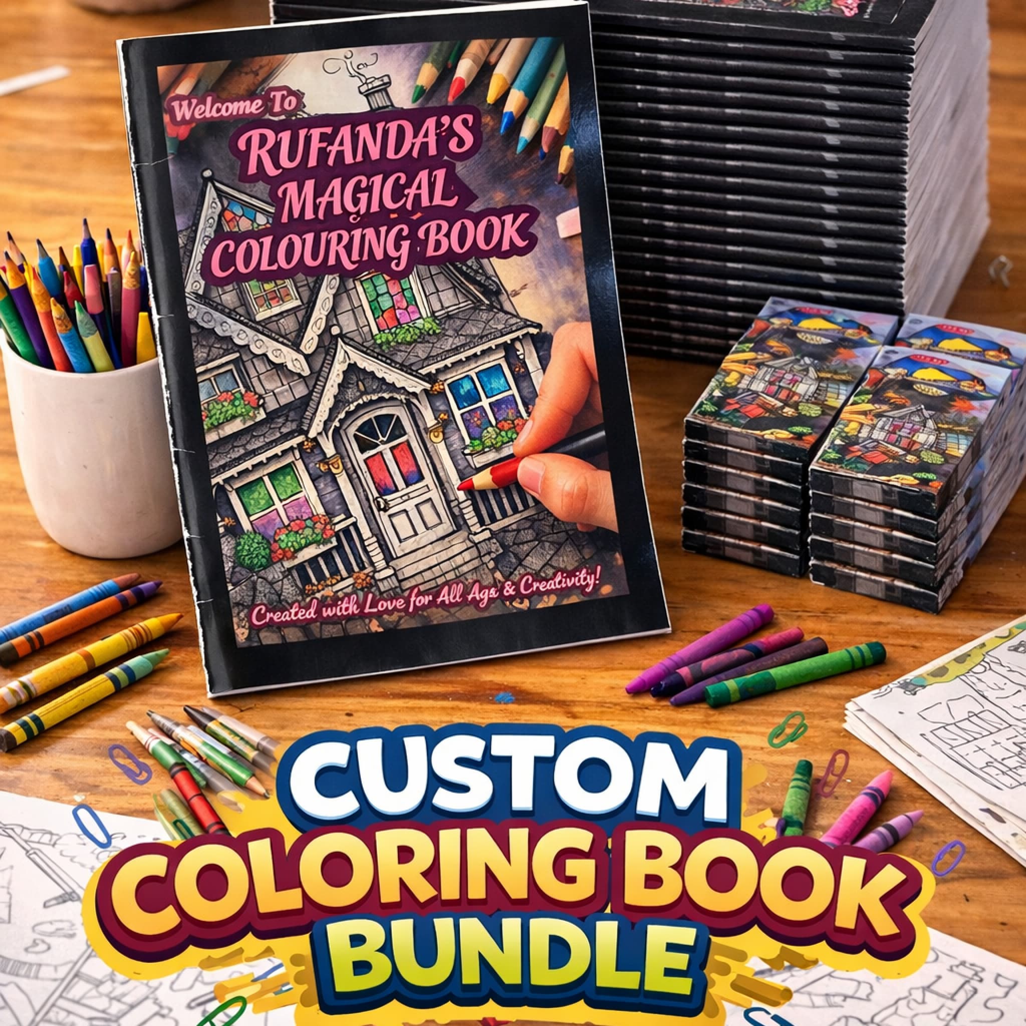 Custom Colouring Book Bundle (50 Copies + Design)